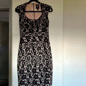 Black lace dress with full neutral lining worn once